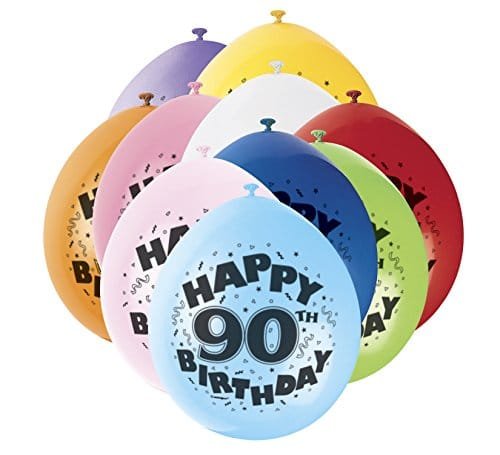 Party Balloons - Assorted - Pack of 10 * Age 90