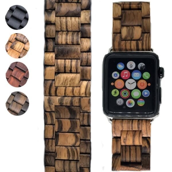 handcrafted wooden band for apple watch