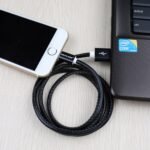leather cable in black & brown for micro USB