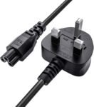 UK Mains 3 Pin AC C5 Power Cable for Laptop, 3M Cloverleaf Power Cord Lead Compatible with Acer, Dell, HP, Sony, Delta, Lenovo, ThinkPad, IdeaPad, Yoga, Edge, Asus Rog, Trio, LG