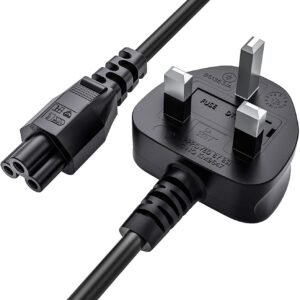 UK Mains 3 Pin AC C5 Power Cable for Laptop, 3M Cloverleaf Power Cord Lead Compatible with Acer, Dell, HP, Sony, Delta, Lenovo, ThinkPad, IdeaPad, Yoga, Edge, Asus Rog, Trio, LG