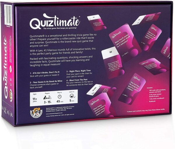 QUIZTIMATE - The trivia game that keeps you guessing! - The hilarious 4-round quiz game that anyone can win, perfect for friends and family!