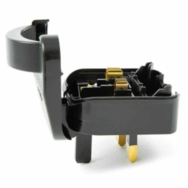 European EU Schuko to UK 3 Pin Converter Plug 13A, Black (Grounded)