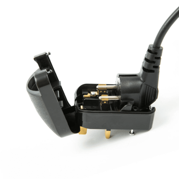 European EU Schuko to UK 3 Pin Converter Plug 13A, Black (Grounded)