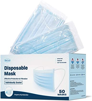 single 3 ply Mask indiviudally packed