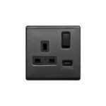 switched plug 13a black