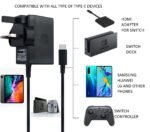 Charger for Switch/Switch OLED/Switch Lite, 2.5 Hours 15V/2.6A Fast Charging AC Adapter 5FT Type-C Cable Power Supply for Switch/Switch Lite/Switch Dock and Switch Pro Controller - Support TV Mode