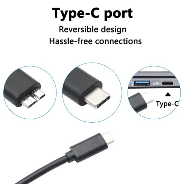 USB C to Micro USB 3.0 Cable,USB C Hard Drive Cable,Type C to Micro USB B 3.0 Cable 5Gbps Speed Data Transfer Sync,for SSD HDD - 1 Meter