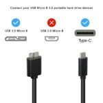USB C to Micro USB 3.0 Cable,USB C Hard Drive Cable,Type C to Micro USB B 3.0 Cable 5Gbps Speed Data Transfer Sync,for SSD HDD - 1 Meter