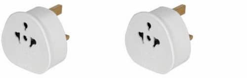 2 PACK UK Visitor Adaptor USA/EU/China/Australia To 3 Pin UK Adapter Plug. American to UK Adapter/EU to UK adapter