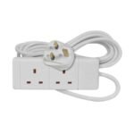 2 Gang 6M White Extension Cable