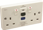 2 Gang RCD Switched Socket
