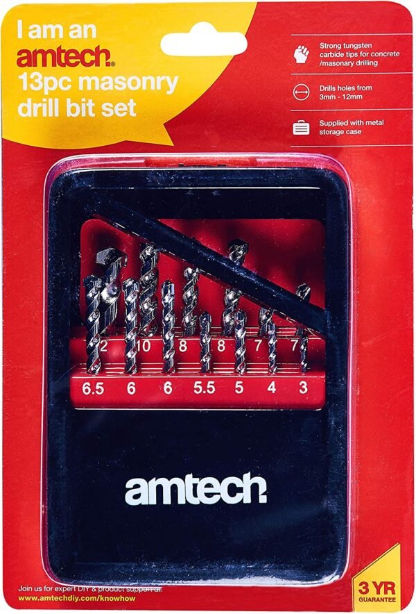 13pc Masonry Drill Bit Set