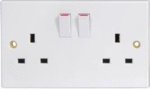 Twin / Double Switched Socket Plain
