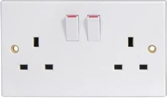 Twin / Double Switched Socket Plain
