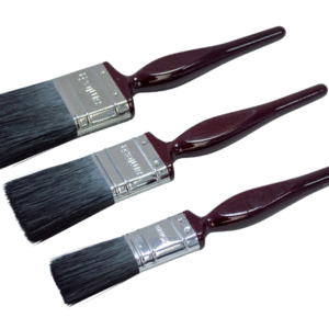3pc No Bristle Loss Paint Brush Set - Classic Handle