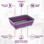 Foldable Collapsible Washing Up Bowl 7L Bucket Dishwashing Tray Camping Kitchen