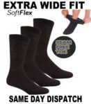Mens Gentle Grip Socks Non Elastic Soft Top Diabetic COTTON - WOOL- SEAM FREE