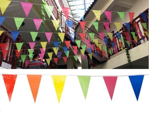 New 10Pcs Rope of Rainbow multi-coloured street party bunting Flags