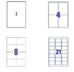 A4 ADDRESS LABELS - SELF ADHESIVE STICKY INKJET LASER COPIER PRINTER