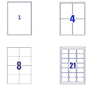 A4 ADDRESS LABELS - SELF ADHESIVE STICKY INKJET LASER COPIER PRINTER
