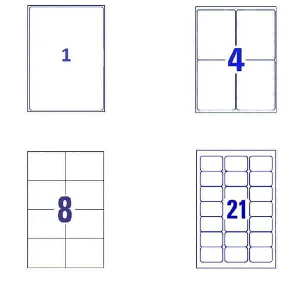 A4 ADDRESS LABELS - SELF ADHESIVE STICKY INKJET LASER COPIER PRINTER