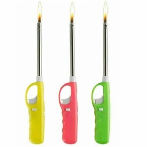 Gas Cooker BBQ Camping Lighter Refillable Safety Flame Lock Barbeque Oven Candle