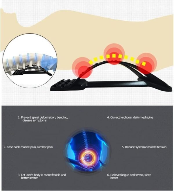 Back Stretcher Posture Massager For Back Relaxation & Pain Relief - Red