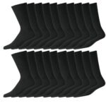 15 Pairs Of Men's Sport Socks, Black Cotton Rich Cushion Sole Socks, Size 6-11