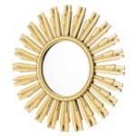 Round Sunburst Mirror Wall Art Decor for the Living Room, Bedroom & Entryway