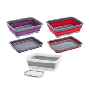Foldable Collapsible Washing Up Bowl 7L Bucket Dishwashing Tray Camping Kitchen