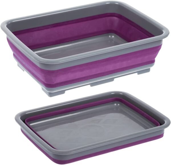 Foldable Collapsible Washing Up Bowl 7L Bucket Dishwashing Tray Camping Kitchen