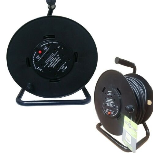 4 Gang Way 13 AMP Electric Extension Cable Reel Mains Plug & Socket Lead