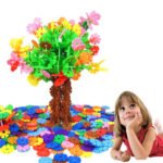 200 Pcs Plastic Snowflake Building Blocks Puzzle Baby Kids DIY Educational Toy
