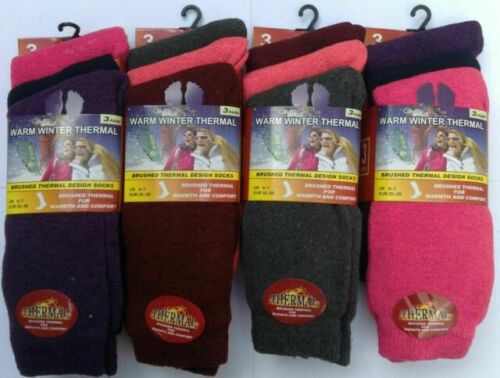High quality soft Comfort Fit Ladies Thermal Socks-Extra Warm&Stretch-3,6,9,12pk