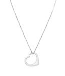 925 Sterling Silver Stunning Floating Heart Pendant Necklace 16"