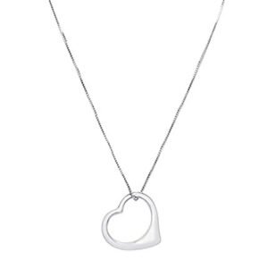 925 Sterling Silver Stunning Floating Heart Pendant Necklace 16"