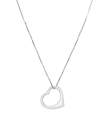 925 Sterling Silver Stunning Floating Heart Pendant Necklace 16"