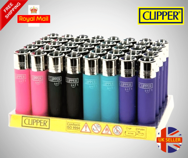 4 x Clipper Lighters SOFT TOUCH Gas Refillable Flint UK - Genuine Product