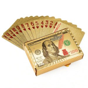 24K Gold Plated Playing Cards Poker Game Deck Wooden Gift Box 99.9% Certificate
