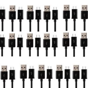 25 Wholesale Job Lot Bulk USB Micro Sync Cable For Samsung J3 J5 S7 S6 S7 BLACK