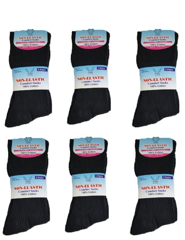 Mens Socks Extra Wide Fit Diabetic Loose Top Cotton Rich Sock 3, 6 & 12 Packs