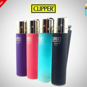 4 x Clipper Lighters SOFT TOUCH Gas Refillable Flint UK - Genuine Product