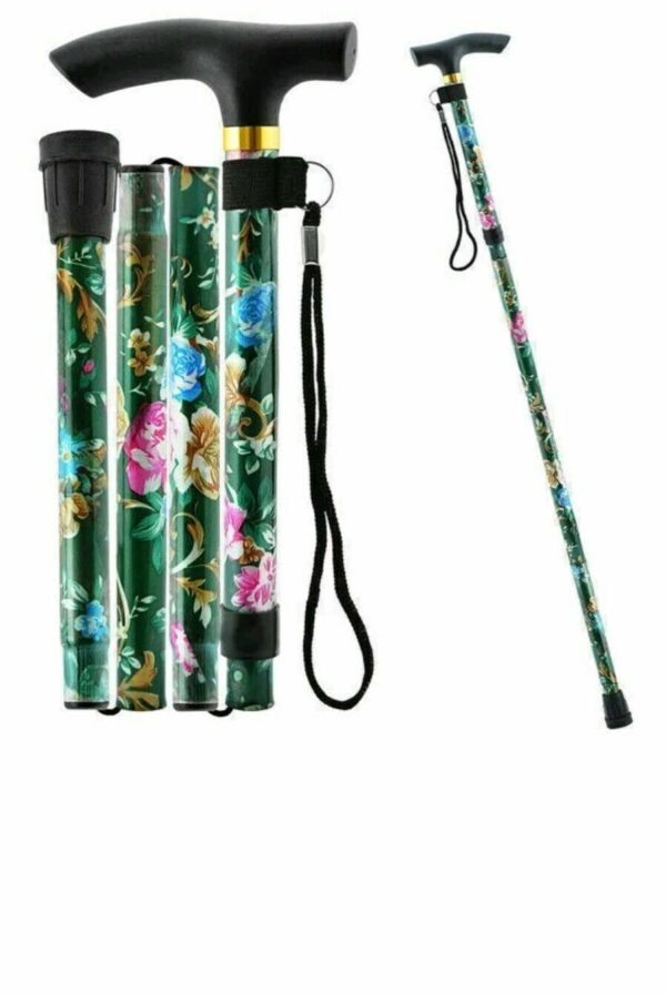 Walking Stick Easy Fold Adjustable Cane Lightweight Mobility Collapsible Sticks