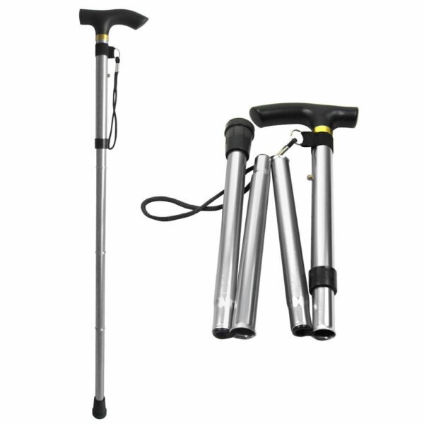 Walking Stick Easy Fold Adjustable Cane Lightweight Mobility Collapsible Sticks