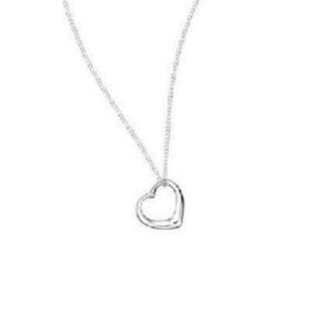 925 Sterling Silver Stunning Floating Heart Pendant Necklace 16"