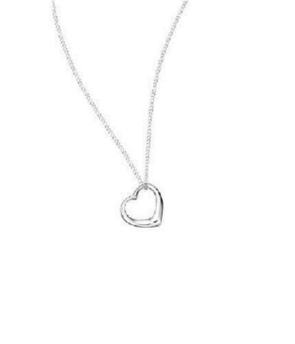 925 Sterling Silver Stunning Floating Heart Pendant Necklace 16"