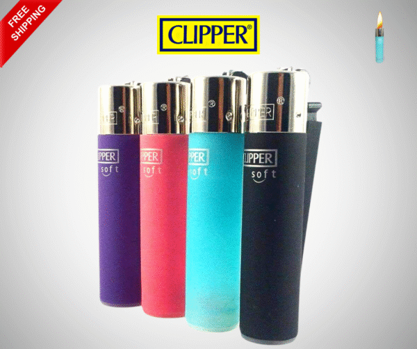 4 x Clipper Lighters SOFT TOUCH Gas Refillable Flint UK - Genuine Product