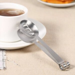 New Stainless Steel Teabag Tongs Tea Bag Squeezer Holder Herb spoon Kitchen