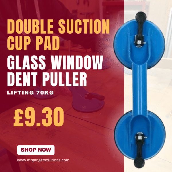 Silverline Double Suction Cup Pad Glass Window Dent Puller Lifting 70kg
